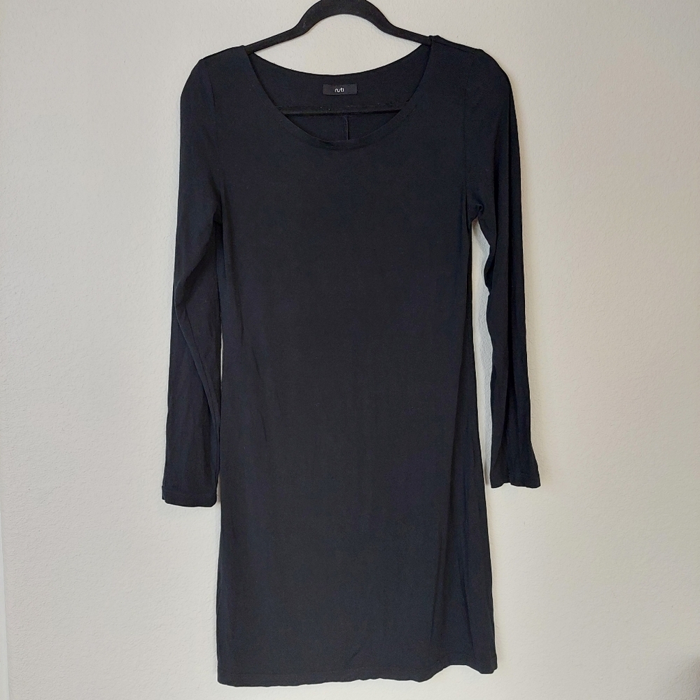 Ruti Minimalist Black Long Sleeve Dress Size 2